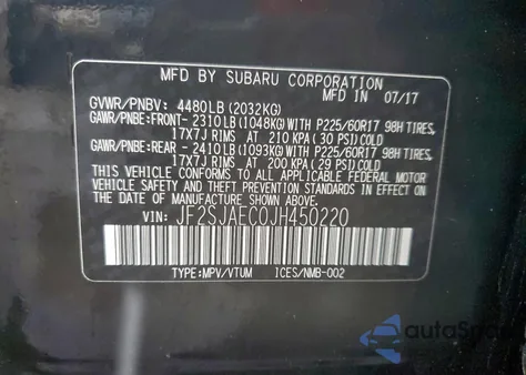 2018 Subaru Forester 2.5I Premium from USA, damaged, VIN JF2SJAEC0JH450220
